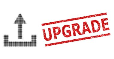 Grunge Yükleme Damgası ve Yarım Tonlu Noktalı Gönderme