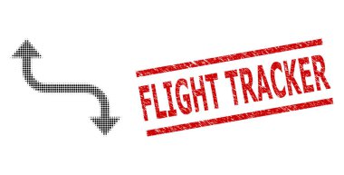 Dokulu Uçuş İzleyici Mührü ve Yarıtonlu Noktalı Eğimli Ok