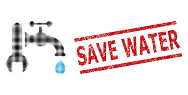 Çizilmiş Kaydedilmiş Su Mührü ve Yarım Tonluk Noktalı Tesisat