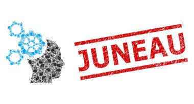 Beyin Mekanik Simgeleri Özyinelenen Mozaiği Juneau Mühür Mührü