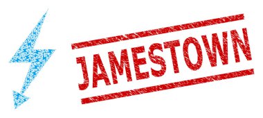 Elektrik Vuruşu Öğeleri ve Grunge Jamestown Damgasının Elektrik Vuruşu Fraktal bileşimi