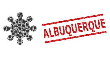 Teçhizat Özyineleme Kolajı Vites Simgeleri ve Desenli Albuquerque Mührü