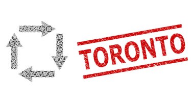 Dolaşım Okları Dolaşım Okları Kırılma Kolajı Simgeleri ve Sıkıntı Toronto Mührü