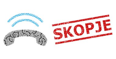 Telefon Çalar Kolajı Üsküp 'ün Tehlike Damgası ve Ögeleri