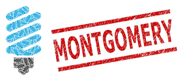 Floresan Ampul Özyinelemeli Flüoresan Ampulleri ve desenli Montgomery Damgası