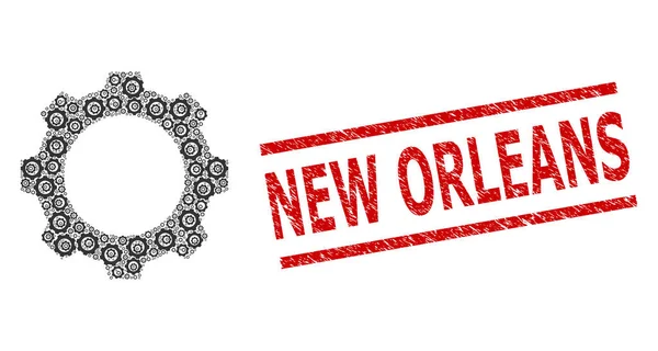 Teçhizat Özyinelemesi Teçhizat Simgeleri ve Dokulu New Orleans Mührü