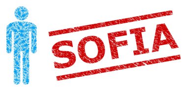 Adam Özyineleme Kolajı Erkek Simgeleri ve Grunge Sofya Mührü