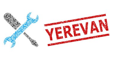 Ayar Simgeleri Özyineleme Kolajı ve Çizilmiş Erivan Mührü