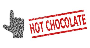 El İşaretleyicisinin Özyineleme Kompozisyonu Ögeler Yukarı ve Grunge Sıcak Çikolata Damgası