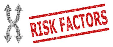 Okları Karıştır Dikey Okların Dikey Fraktal Kolajı Dikey Simgeler ve Tehlike Faktörleri Mühürle