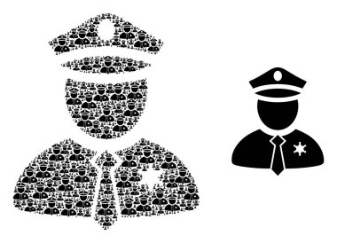 Polis Guy Mozaiği Polis Adam Simgeleri ve Orijinal Simgesi