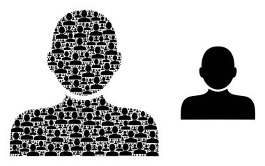 Man Person Mozaiği İnsan Simgeleri ve Orijinal Simgesi