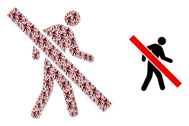 Yürüyen Yayaları ve Orijinal Simgeyi Durdurun Mozaiğini Durdurun