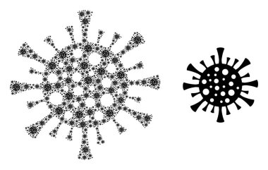 Corona Virüs Öğeleri ve Kaynak Simgesi 'nden Corona Virüs Mozaiği