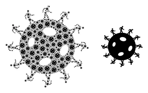 Composición del virus humano de los elementos del virus humano y el icono básico — Vector de stock