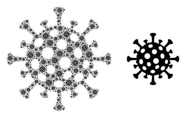 Grip Virüsü Simgeleri ve Kaynak Simgesi Kolajı