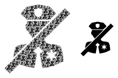 Polis Şerifi Mozaiği Yok Şerif Malzemeleri ve Orijinal Simge