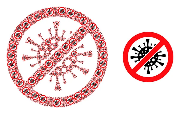 Stop Coronavirus Zusammensetzung von Stop Coronavirus Icons und Original Icon — Stockvektor