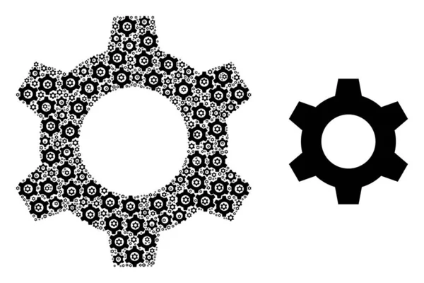 Cog Composition des éléments de Cog et Icône source — Image vectorielle