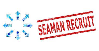 Tehlike Denizcisi Mühür Mühürü Yazdırma ve Çemberlerin Oklarını Patlatma Mozaiği