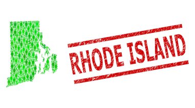 Rhode Island Filigranı ve Yeşil Müşteriler ve Rhode Island Mozaik Haritası