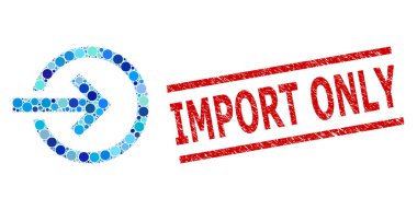 Grunge Sadece Pul İthalatı ve Yuvarlak Noktalar Mozaiği İthalatı