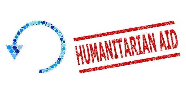 Scratched Humanitarian Aid Watermark and Rotate Ccw Σύνθεση των κύκλων — Διανυσματικό Αρχείο