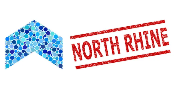 Distúrbio Reno do Norte Marca d 'água e Direção Composição de Pontos Redondos — Vetor de Stock