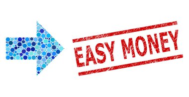 Kolay Para Filigranı ve Yuvarlak Noktaların Sağ Mozaiği