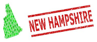 New Hampshire filigranını, Yeşil İnsanları ve New Hampshire 'ın Dolar Mozaik Haritasını çizdim.