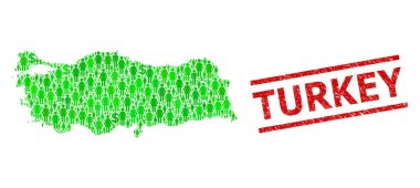 Çiğnenen Türkiye Mühür ve Yeşil Adamlar ve Dolar Türkiye Mozaik Haritası