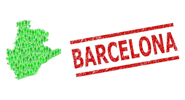 Barselona Filigranı ve Yeşil İnsanlar ve Barselona Eyaleti Dolar Mozaik Haritası çizildi