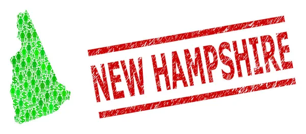 New Hampshire filigranını, Yeşil İnsanları ve New Hampshire 'ın Dolar Mozaik Haritasını çizdim.