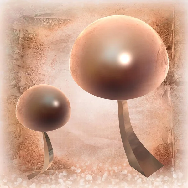 컴퓨터 Fractal 디지털 디자인입니다 여름에는 버섯을 버섯에 조용한 사냥은 Boletus — 스톡 사진