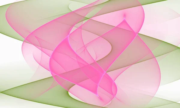 Цифровое Фрактальное Проектирование Светлый Прозрачный Фрактал Абстрактной Формы Розовых Зеленых — стоковое фото