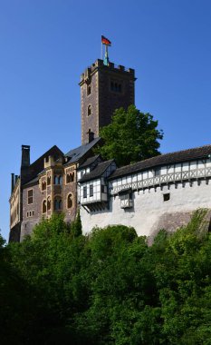 Eisenach, Thüringen yakınlarındaki tarihi Wartburg Kalesi