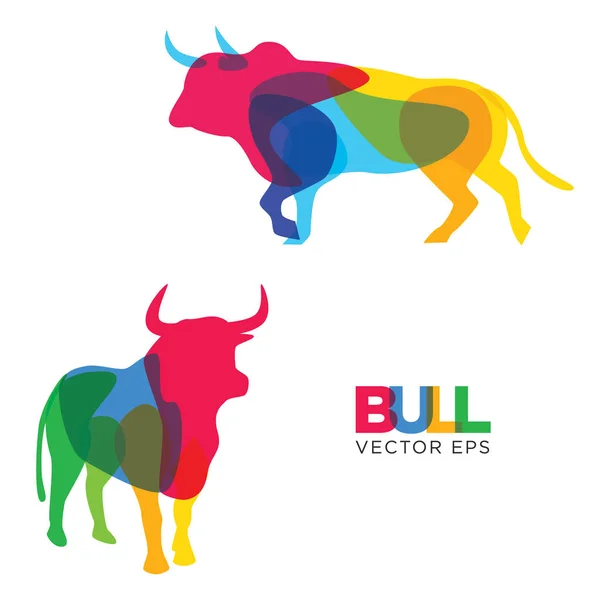 Diseño Creativo Animales Toro Vector Eps — Vector de stock