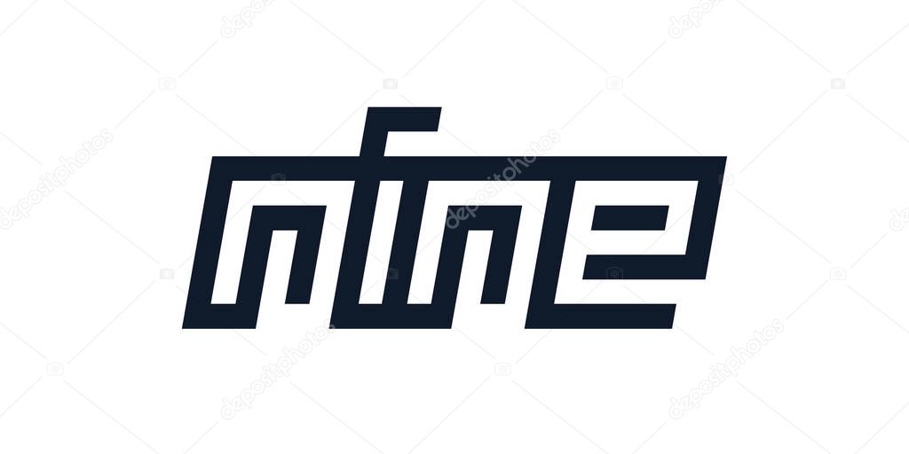 Custom modern number nine symbol