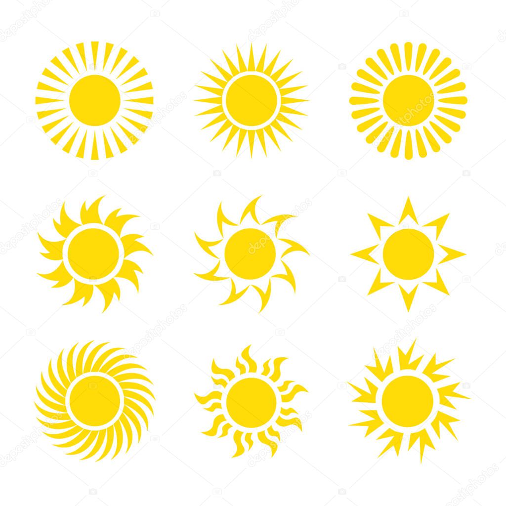 Creative Yellow Sun Icon Design Collections