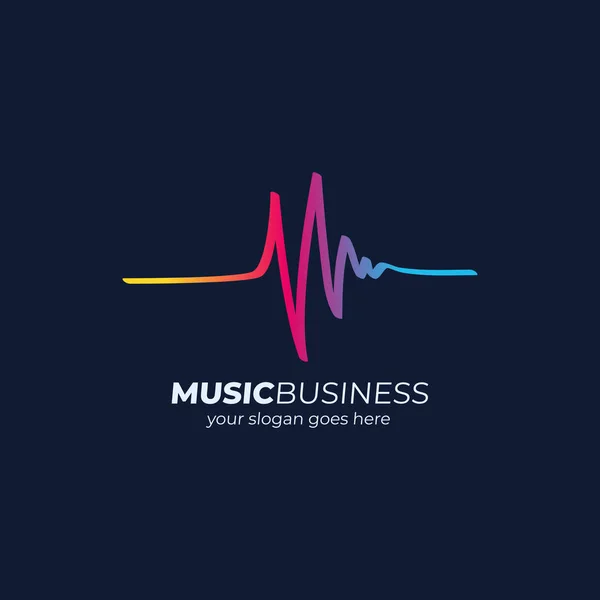 Musik Logo Concept Sound Wave Ljudteknik — Stock vektor