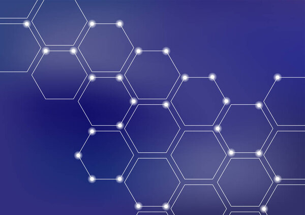 Neural network or blockchain vector illustration background