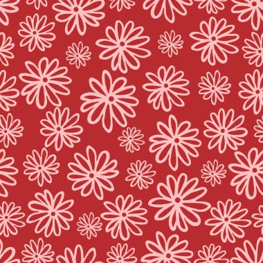 El, Beyaz Arkaplanda Siyah ve Beyaz Bahar Çiçekleri desenli. Robot resim. Doodle tarzı