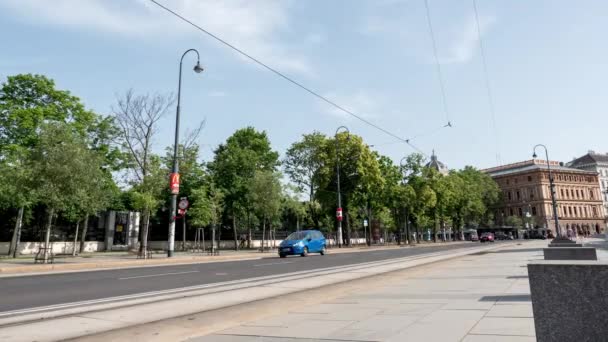 Verkeers weg in Wenen Oostenrijk — Stockvideo