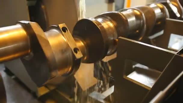 The groove of the huge crankshaft. — Stock Video