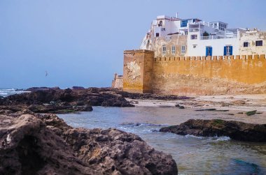 Kale duvarları eski şehir Essaouira, Fas surround