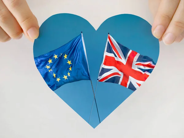European Union and UK flags, Brexit EU concept