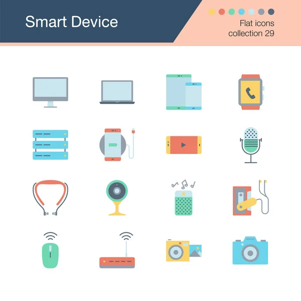 智能设备图标 平面设计系列29 用于演示 平面设计 移动应用 网页设计 矢量插图 — 图库矢量图片