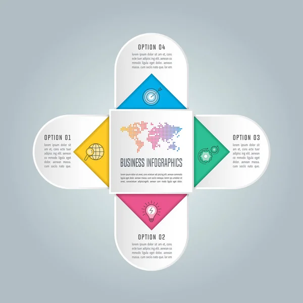 Kreatives Konzept Für Die Infografik Mit Optionen Teilen Oder Prozessen — Stockvektor