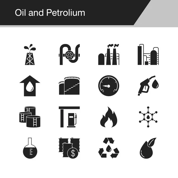 Iconos Petróleo Petróleo Diseño Para Presentación Diseño Gráfico Aplicación Móvil — Vector de stock