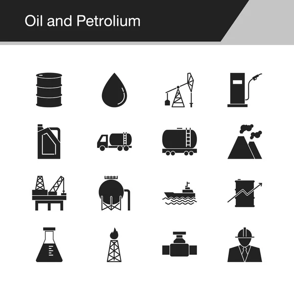 Oil Petrolium Icons Design Presentation Graphic Design Mobile Application Web — Stock Vector